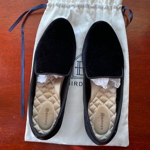 Birdies Black velvet flats never worn outside. Like new. Box and bag included